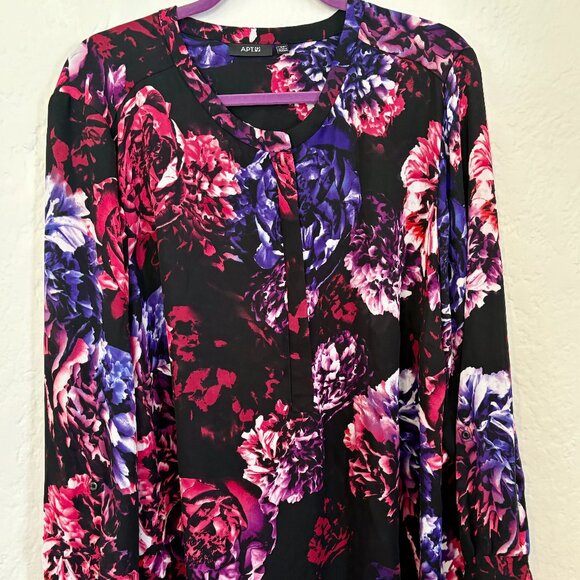 Apt 9 3X rose print blouse - Picture 1 of 3
